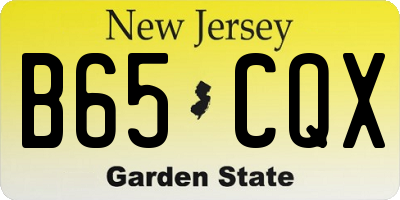 NJ license plate B65CQX