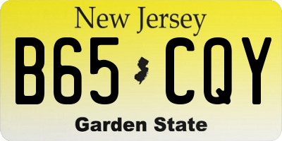 NJ license plate B65CQY