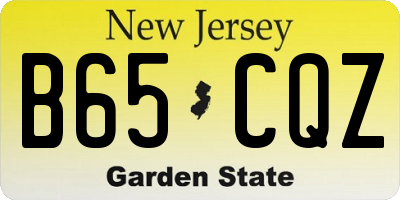 NJ license plate B65CQZ