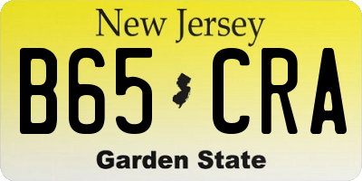 NJ license plate B65CRA