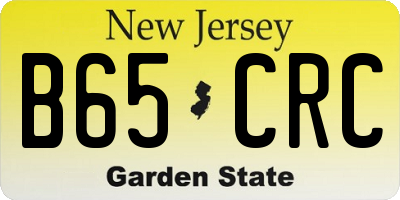 NJ license plate B65CRC