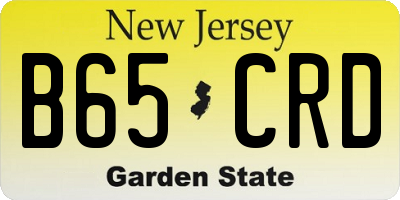 NJ license plate B65CRD