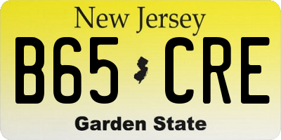 NJ license plate B65CRE