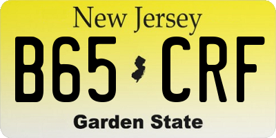 NJ license plate B65CRF