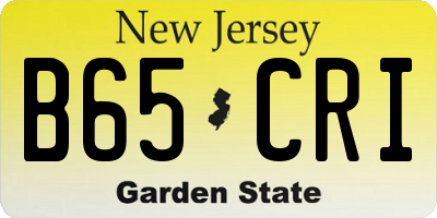 NJ license plate B65CRI
