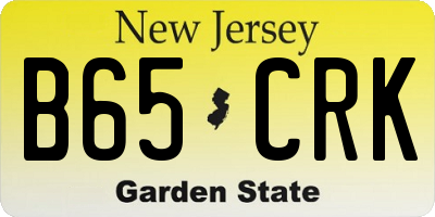 NJ license plate B65CRK
