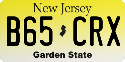 NJ license plate B65CRX