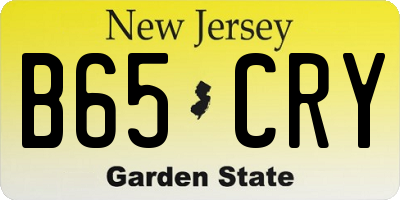 NJ license plate B65CRY