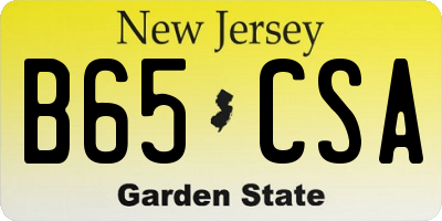 NJ license plate B65CSA