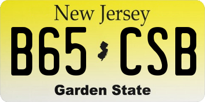 NJ license plate B65CSB