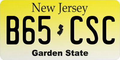 NJ license plate B65CSC