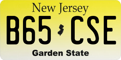NJ license plate B65CSE