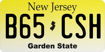 NJ license plate B65CSH