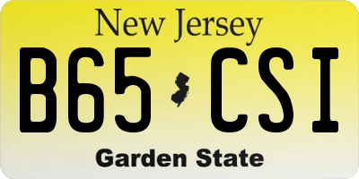 NJ license plate B65CSI