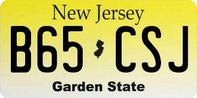 NJ license plate B65CSJ