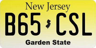 NJ license plate B65CSL