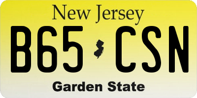 NJ license plate B65CSN