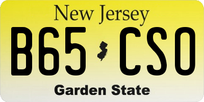 NJ license plate B65CSO