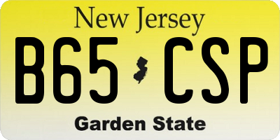 NJ license plate B65CSP