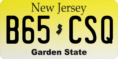NJ license plate B65CSQ