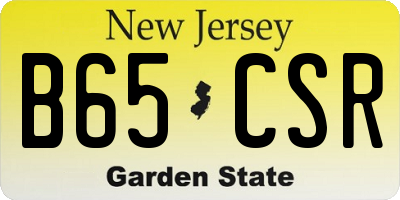 NJ license plate B65CSR