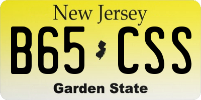 NJ license plate B65CSS