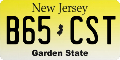 NJ license plate B65CST