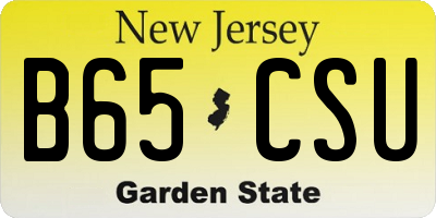 NJ license plate B65CSU