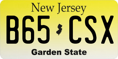 NJ license plate B65CSX