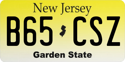 NJ license plate B65CSZ