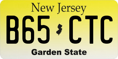 NJ license plate B65CTC