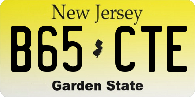 NJ license plate B65CTE