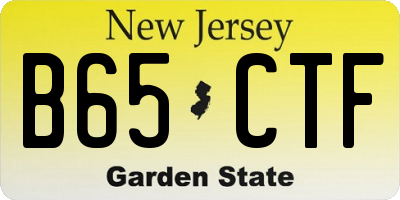 NJ license plate B65CTF
