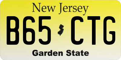 NJ license plate B65CTG