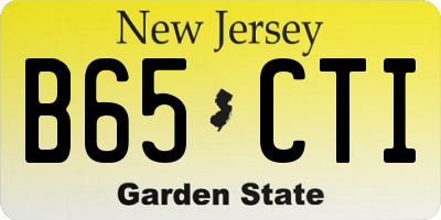 NJ license plate B65CTI