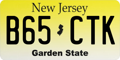 NJ license plate B65CTK