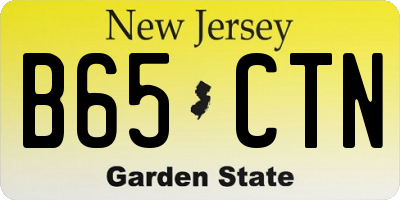 NJ license plate B65CTN