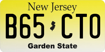 NJ license plate B65CTO