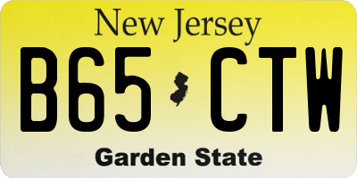 NJ license plate B65CTW