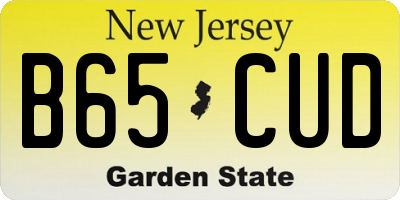 NJ license plate B65CUD