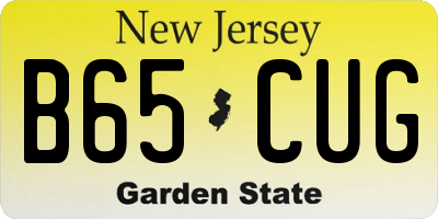 NJ license plate B65CUG