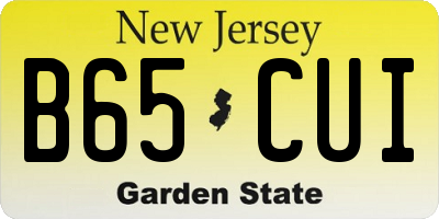 NJ license plate B65CUI