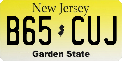 NJ license plate B65CUJ