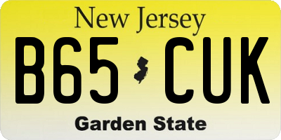NJ license plate B65CUK