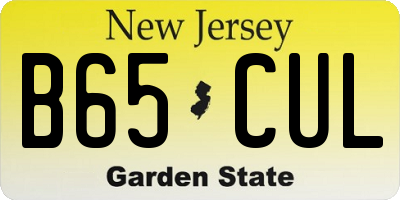 NJ license plate B65CUL