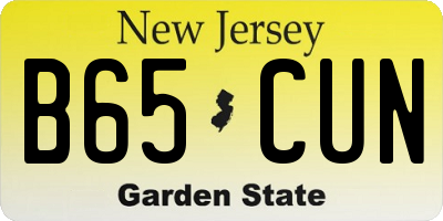 NJ license plate B65CUN