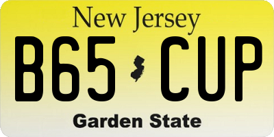 NJ license plate B65CUP
