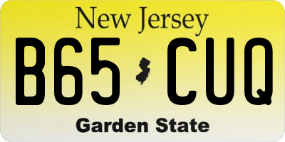 NJ license plate B65CUQ