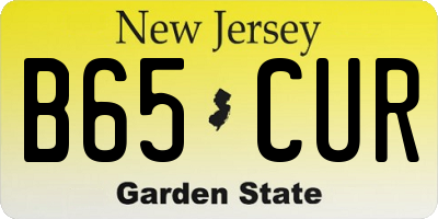 NJ license plate B65CUR