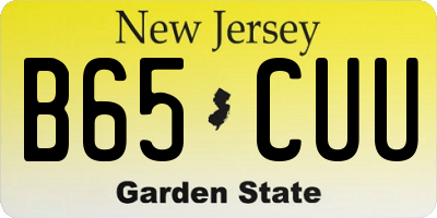 NJ license plate B65CUU